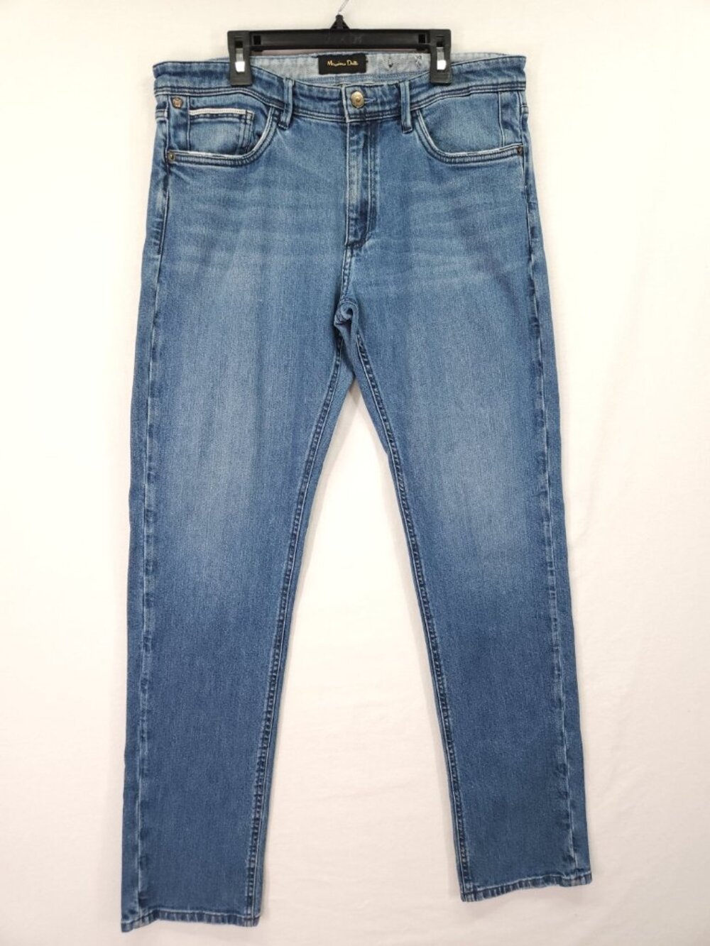 Massimo Dutti Mens Slim Fit Straight Leg Jeans 33x31 Premium Stretch